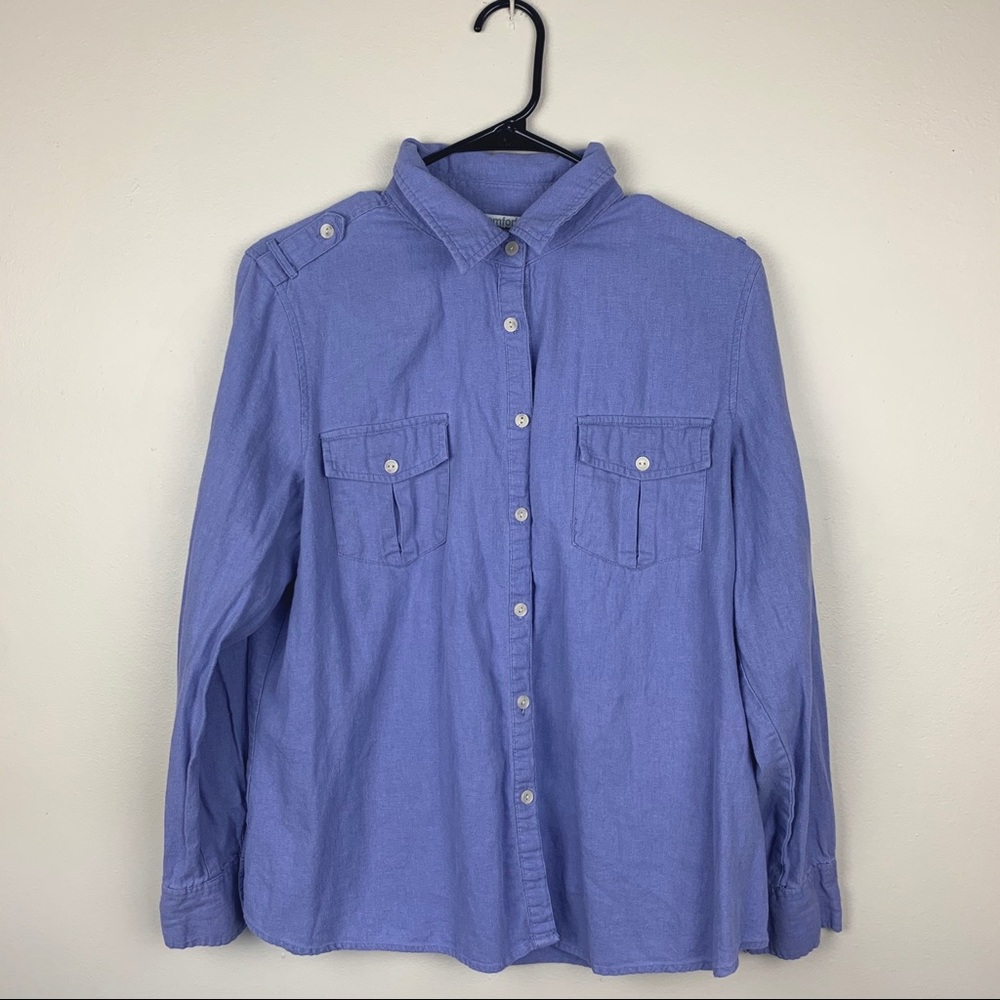 Lavender RealComfort Button Up Top